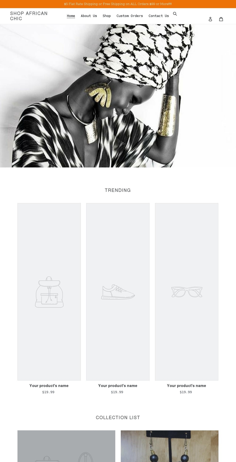 shopafricanchic.com shopify website screenshot