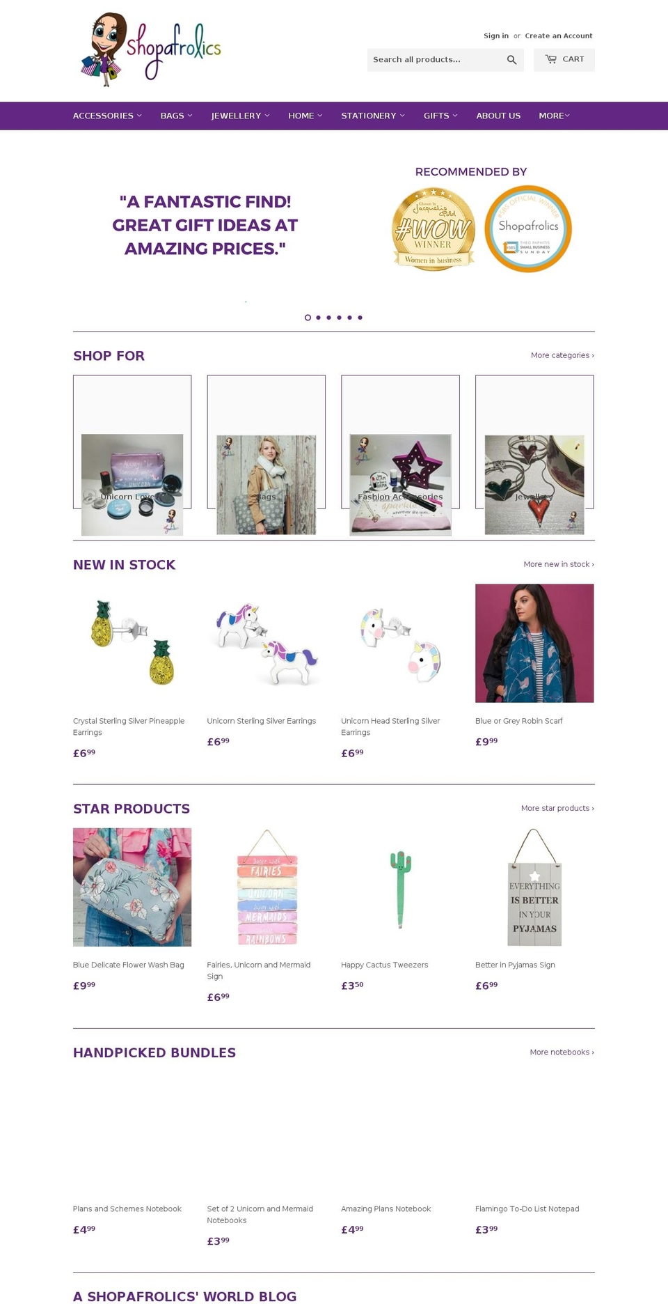 shopafrolics.co.uk shopify website screenshot