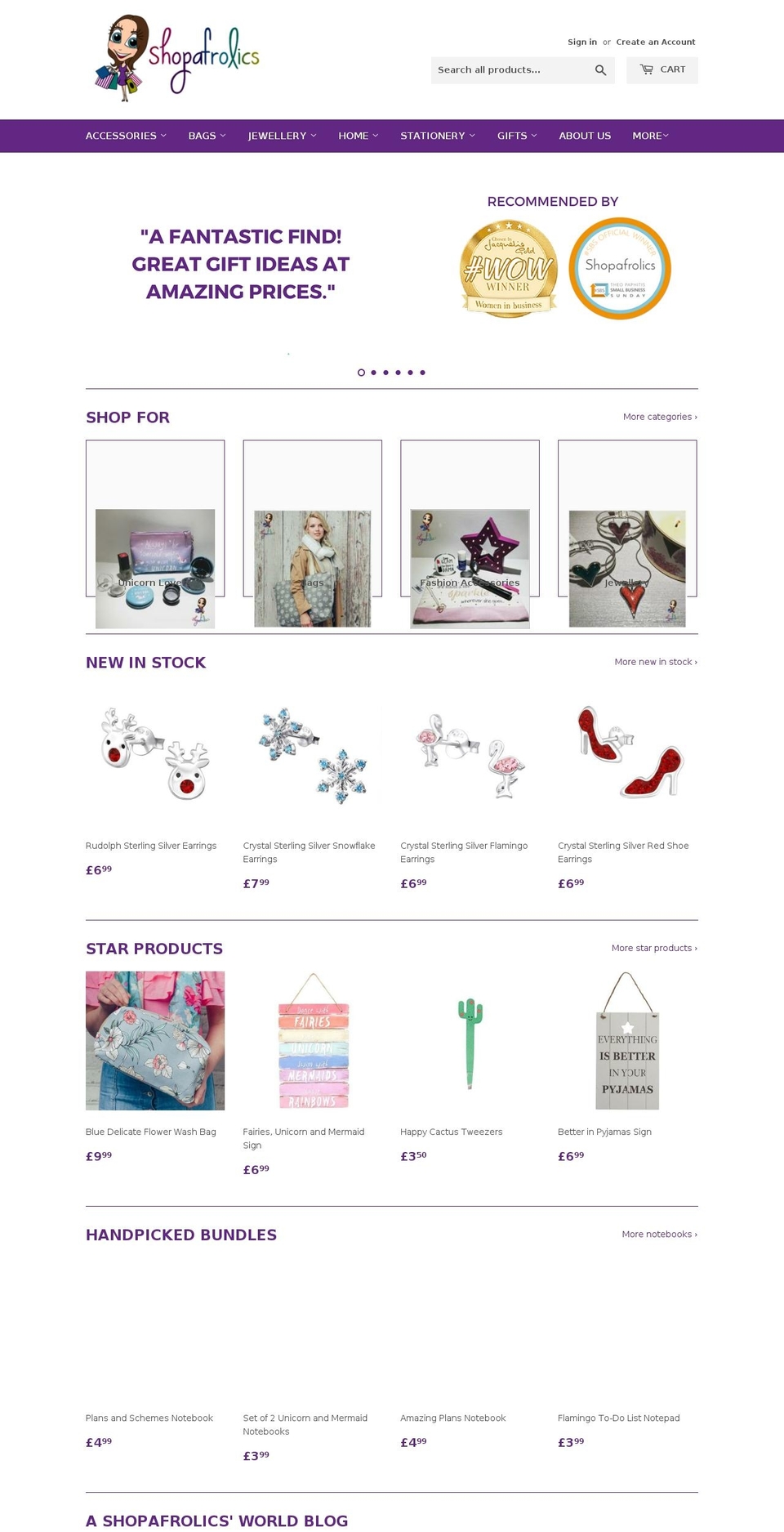 shopafrolics.com — Shopify storefront screenshot