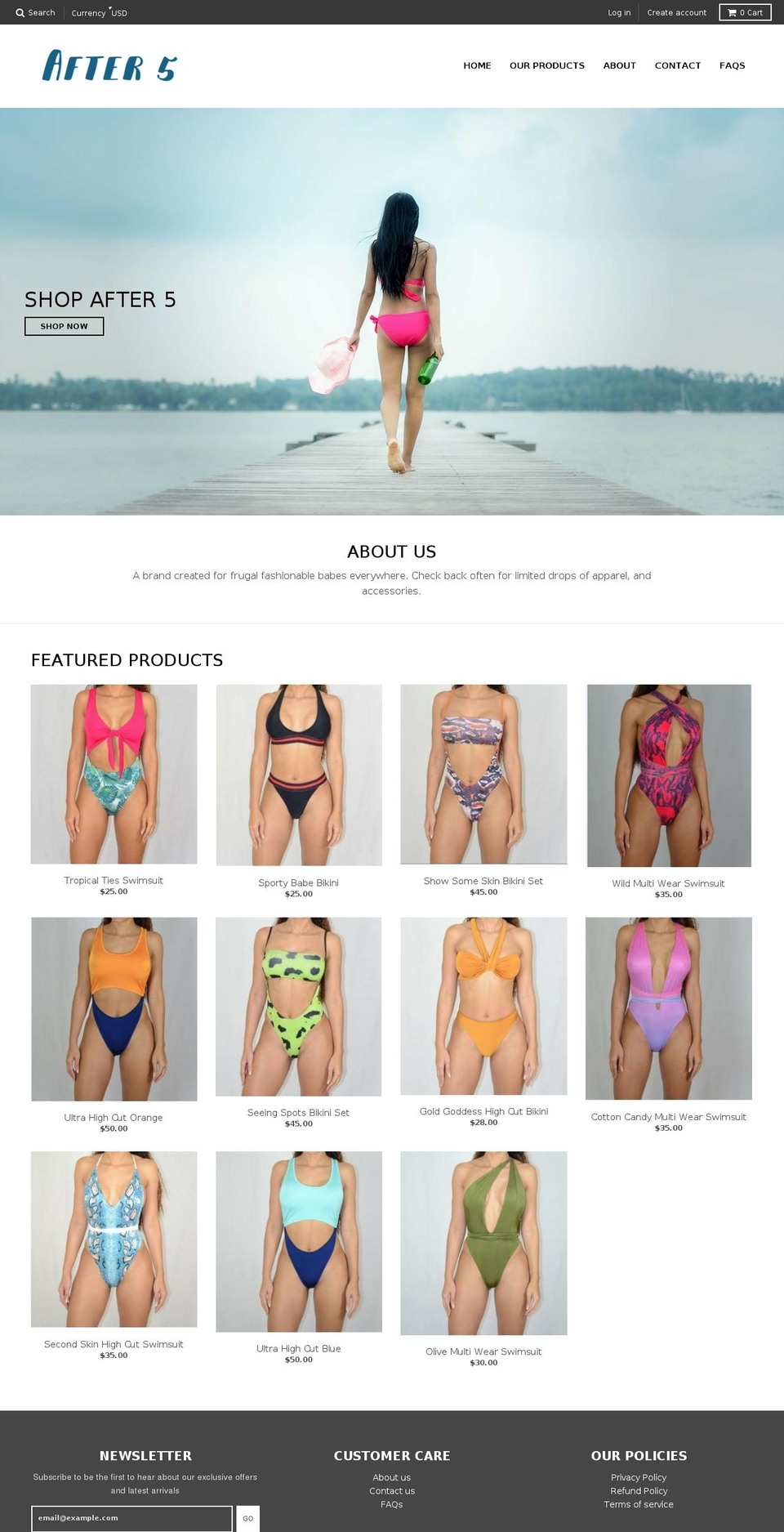 shopafter5.com — Shopify storefront screenshot