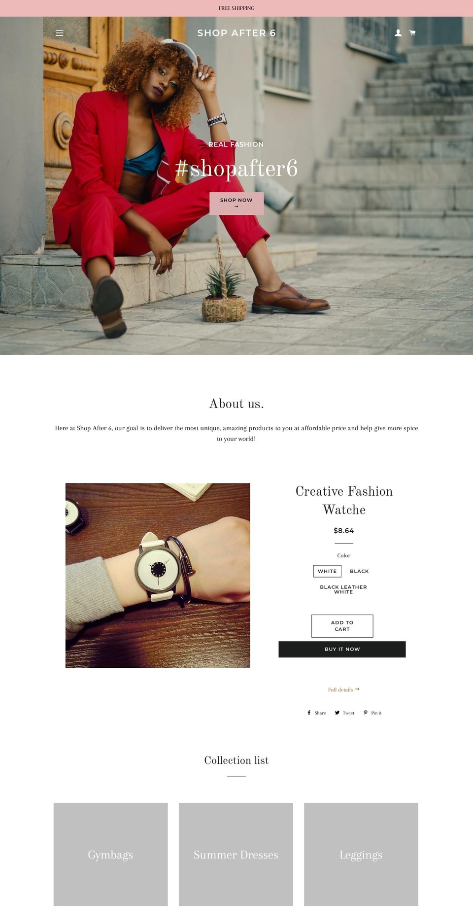 shopafter6.com shopify website screenshot