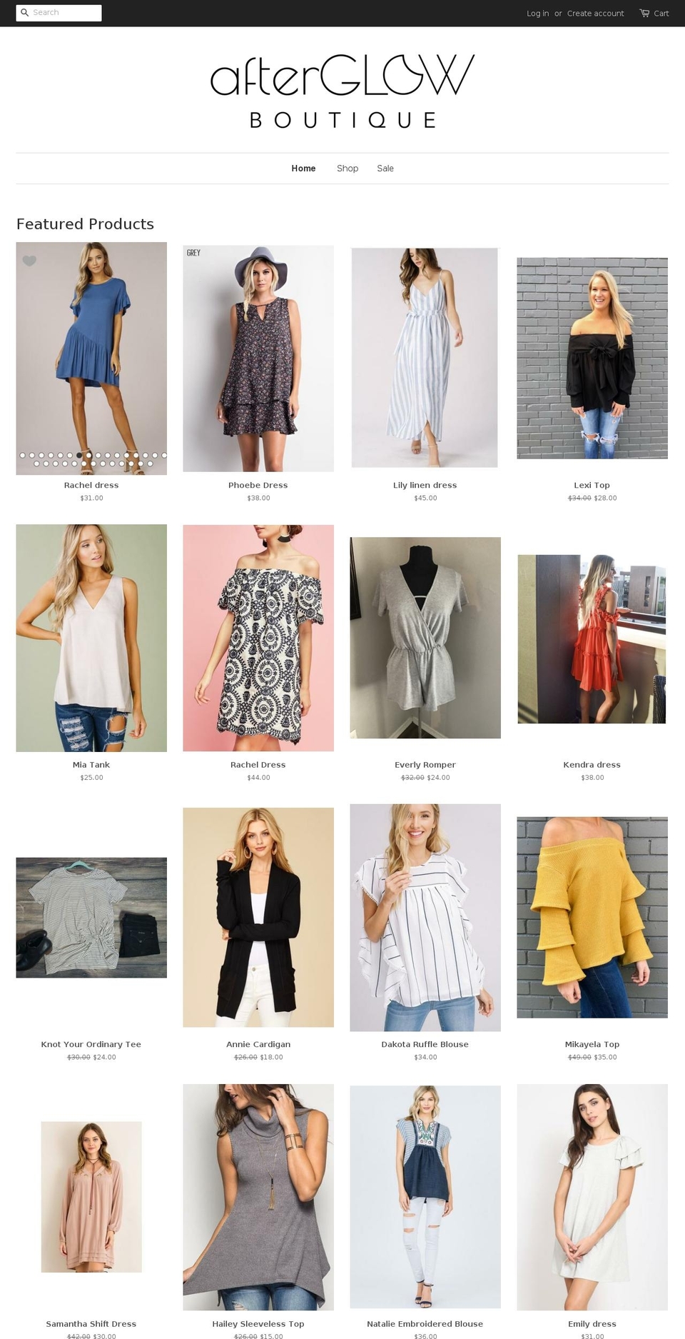 shopafterglow.com — Shopify storefront screenshot