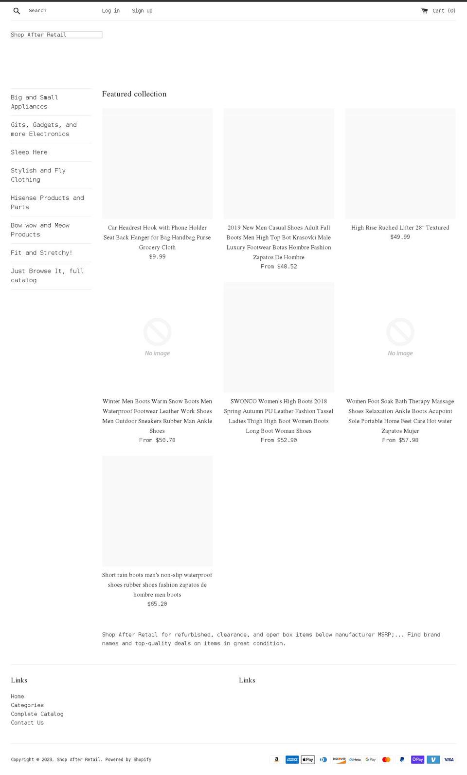 shopafterretail.com — Shopify storefront screenshot