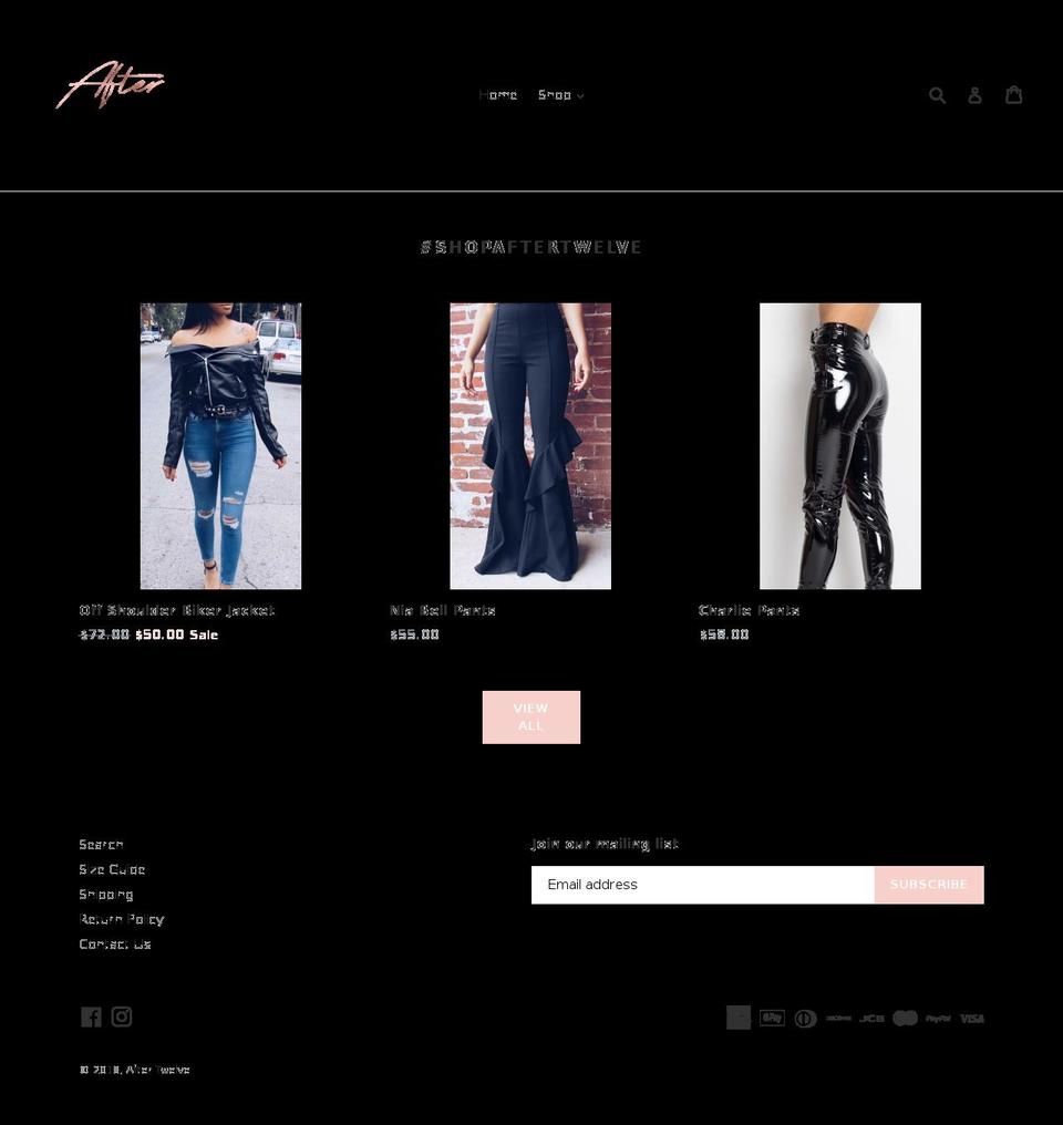shopaftertwelve.com — Shopify storefront screenshot
