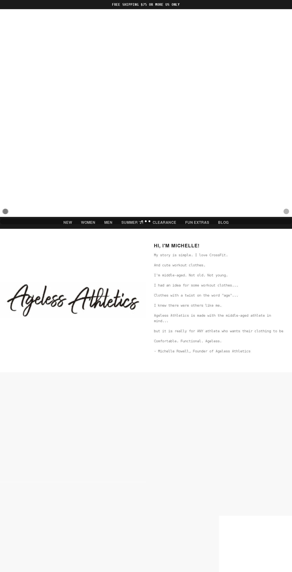 shopagelessathletics.com shopify website screenshot