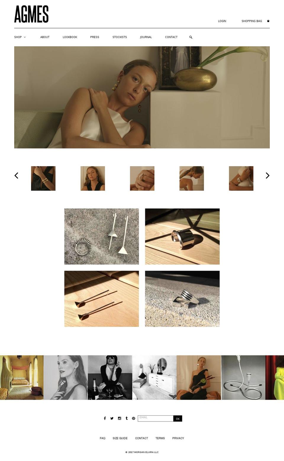 AGMES Shopify theme site example shopagmesjewelry.com