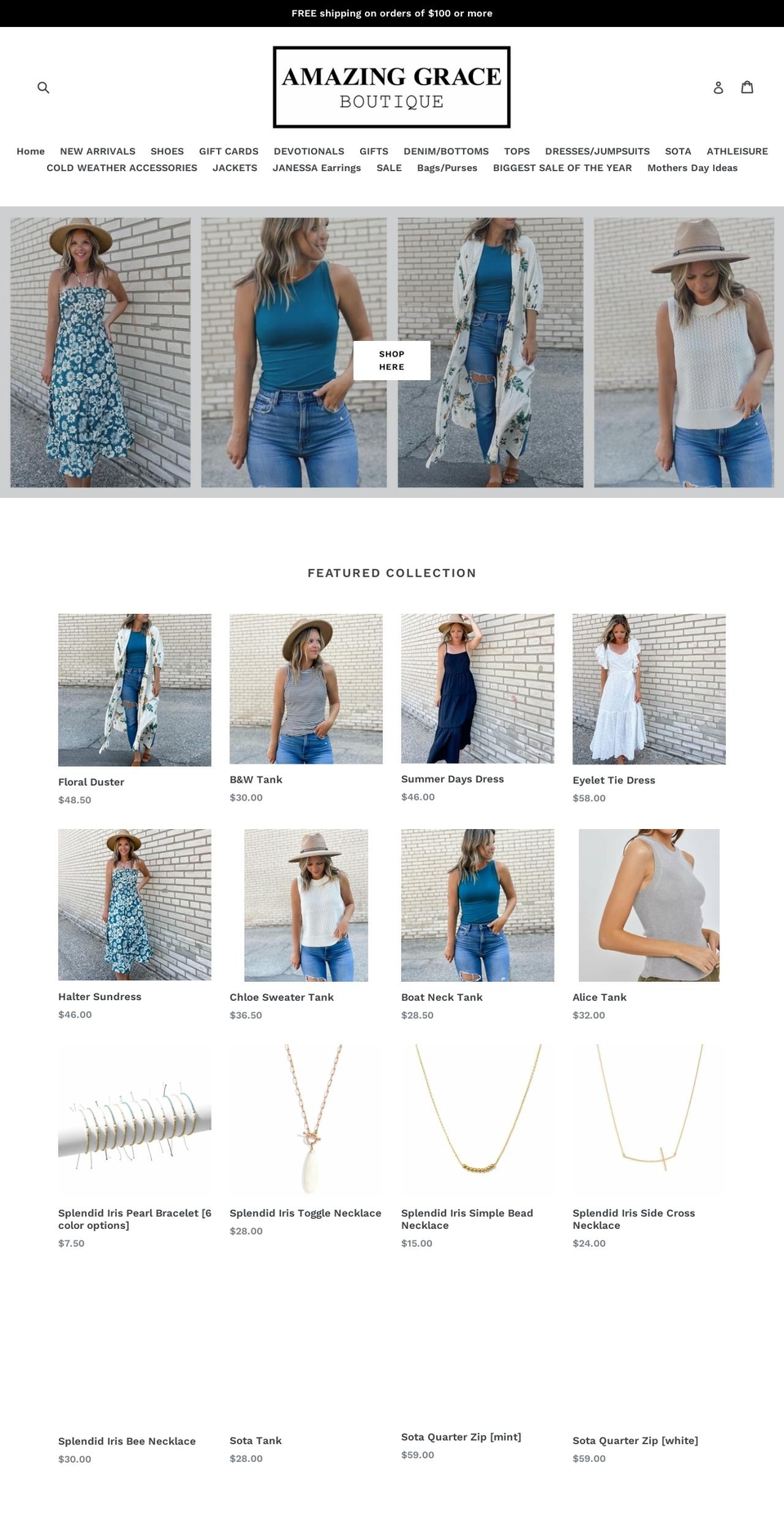 shopagraceboutique.com — Shopify storefront screenshot