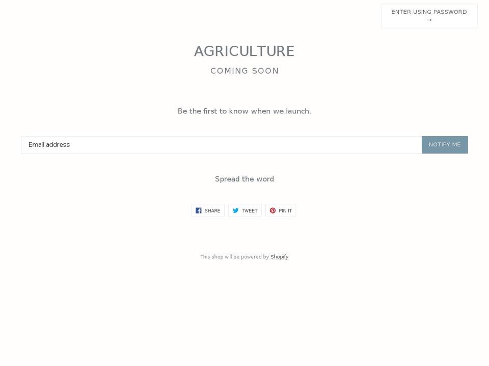 shopagriculture.com shopify website screenshot