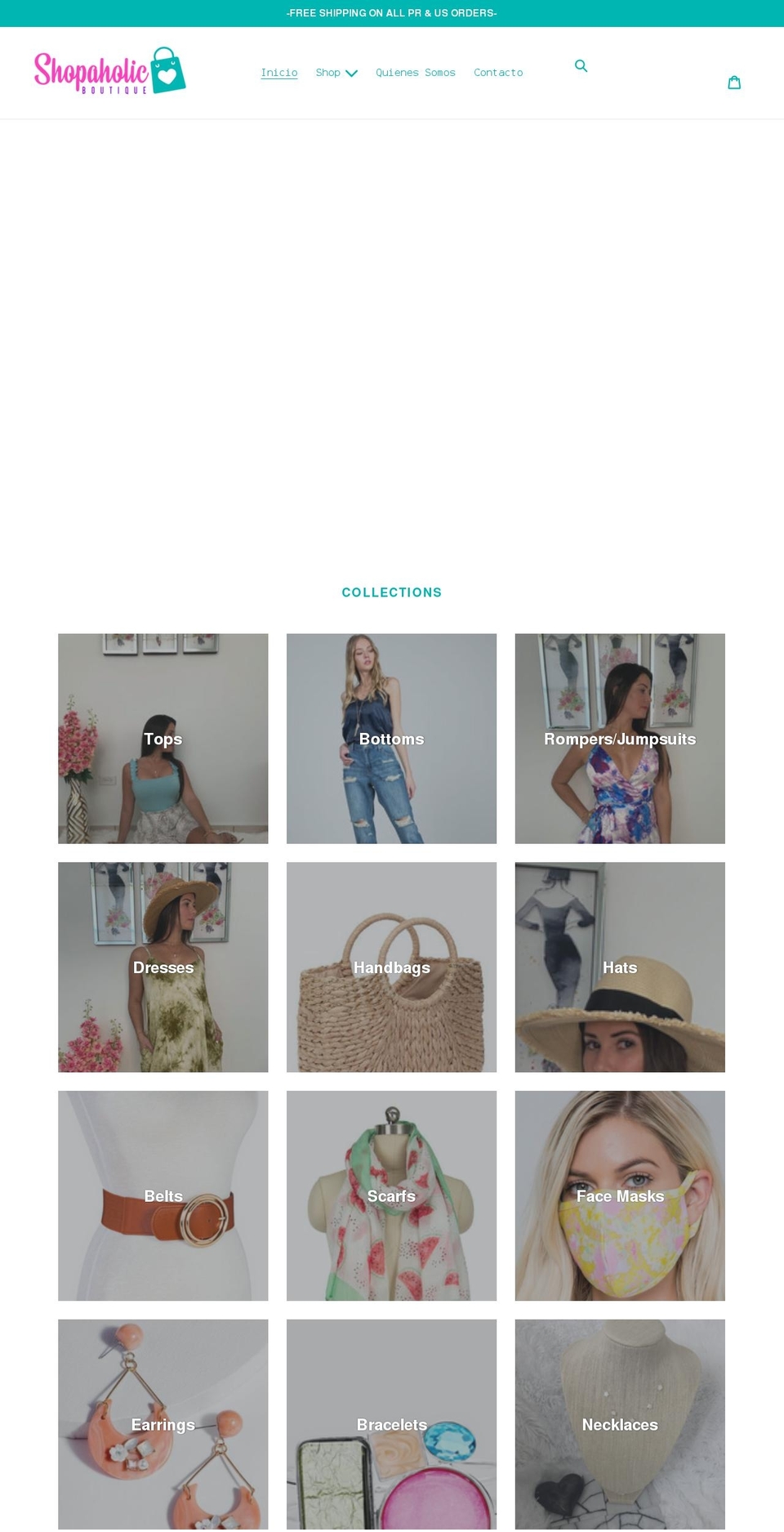 shopaholicbtq.com shopify website screenshot