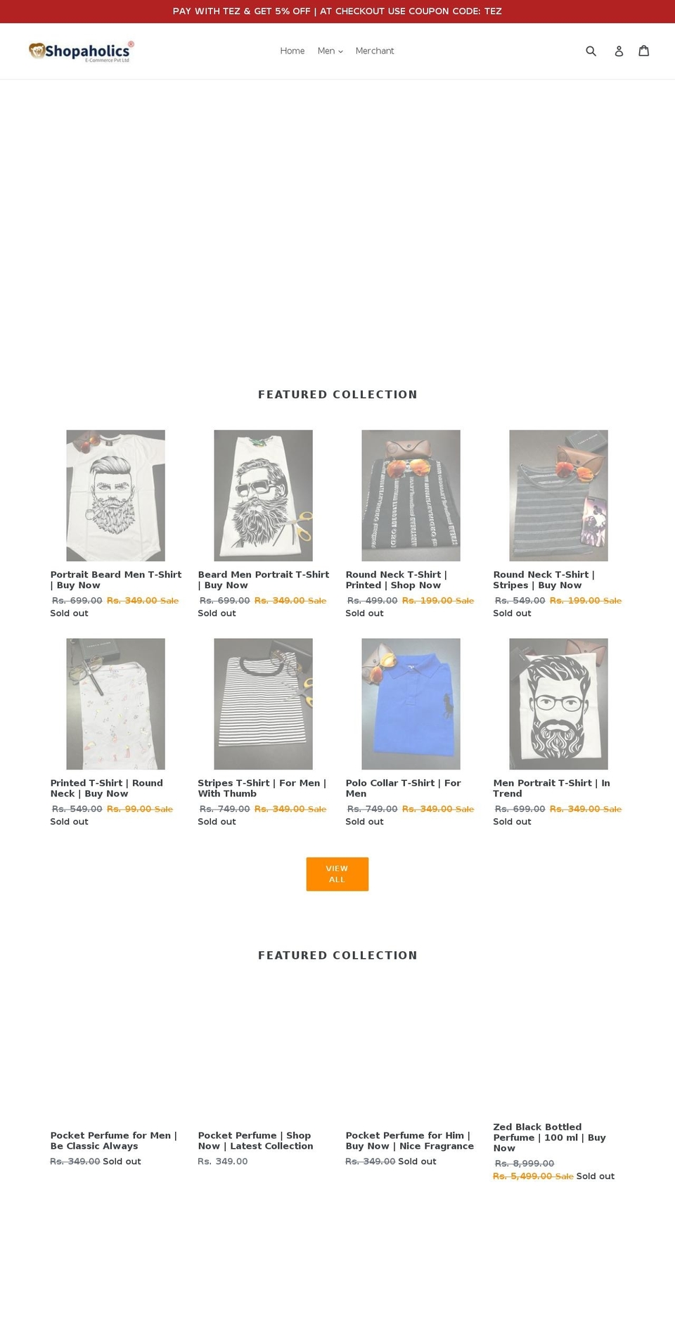 shopaholics.co shopify website screenshot