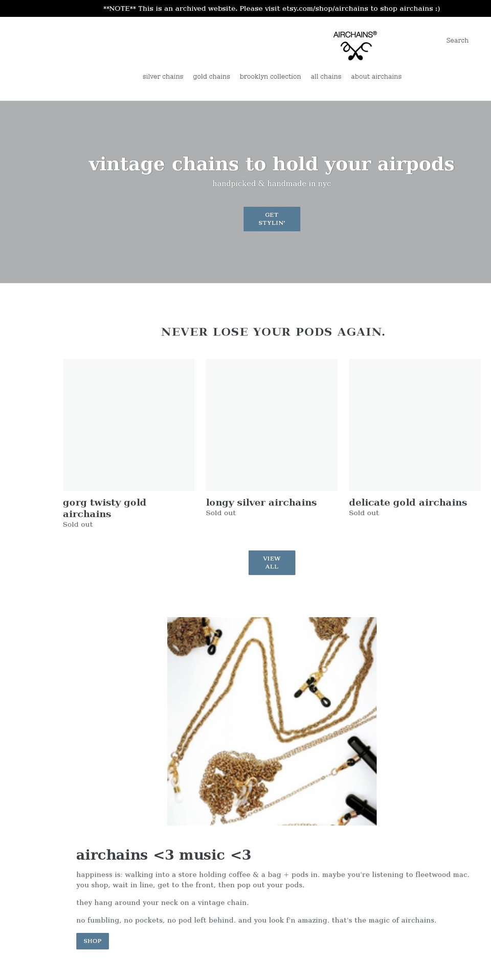 shopairchains.com shopify website screenshot