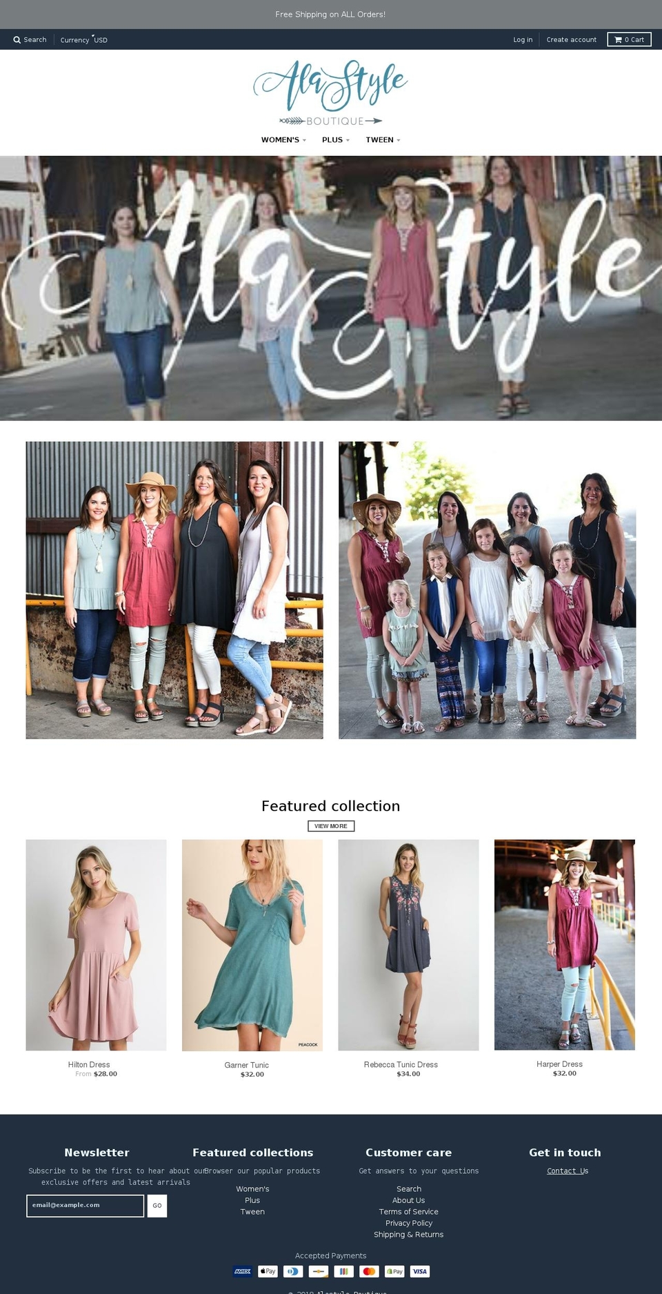 shopalastyleboutique.com shopify website screenshot