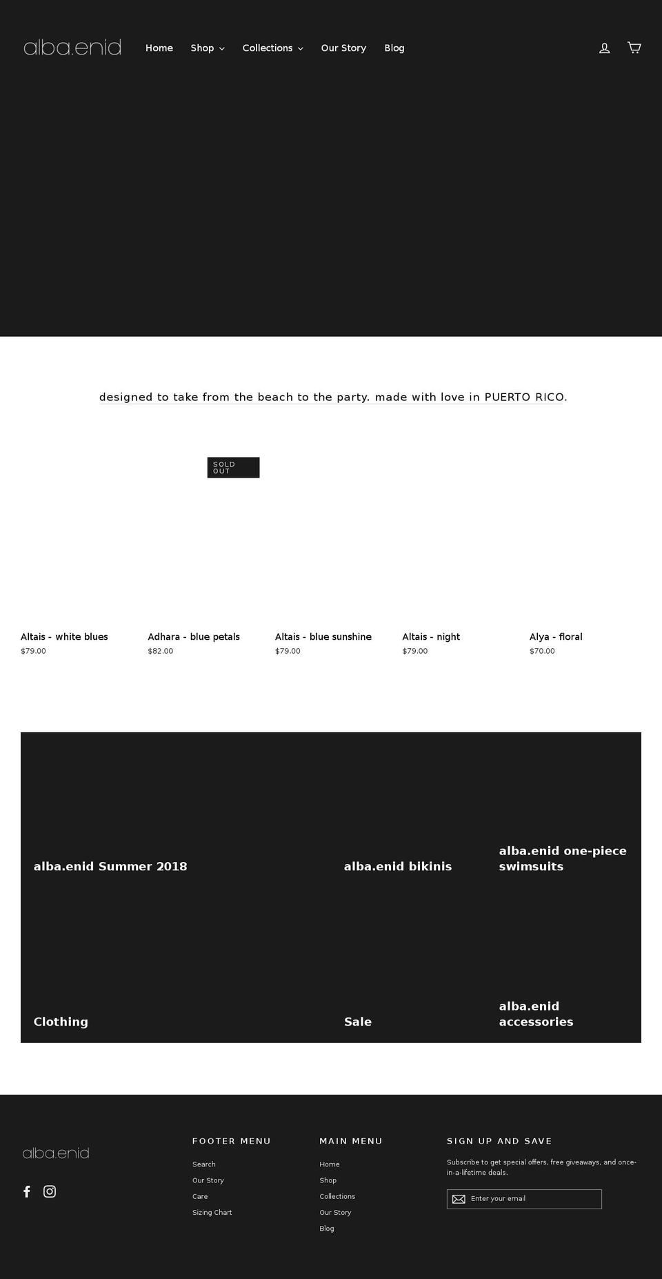shopalbaenid.com — Shopify storefront screenshot