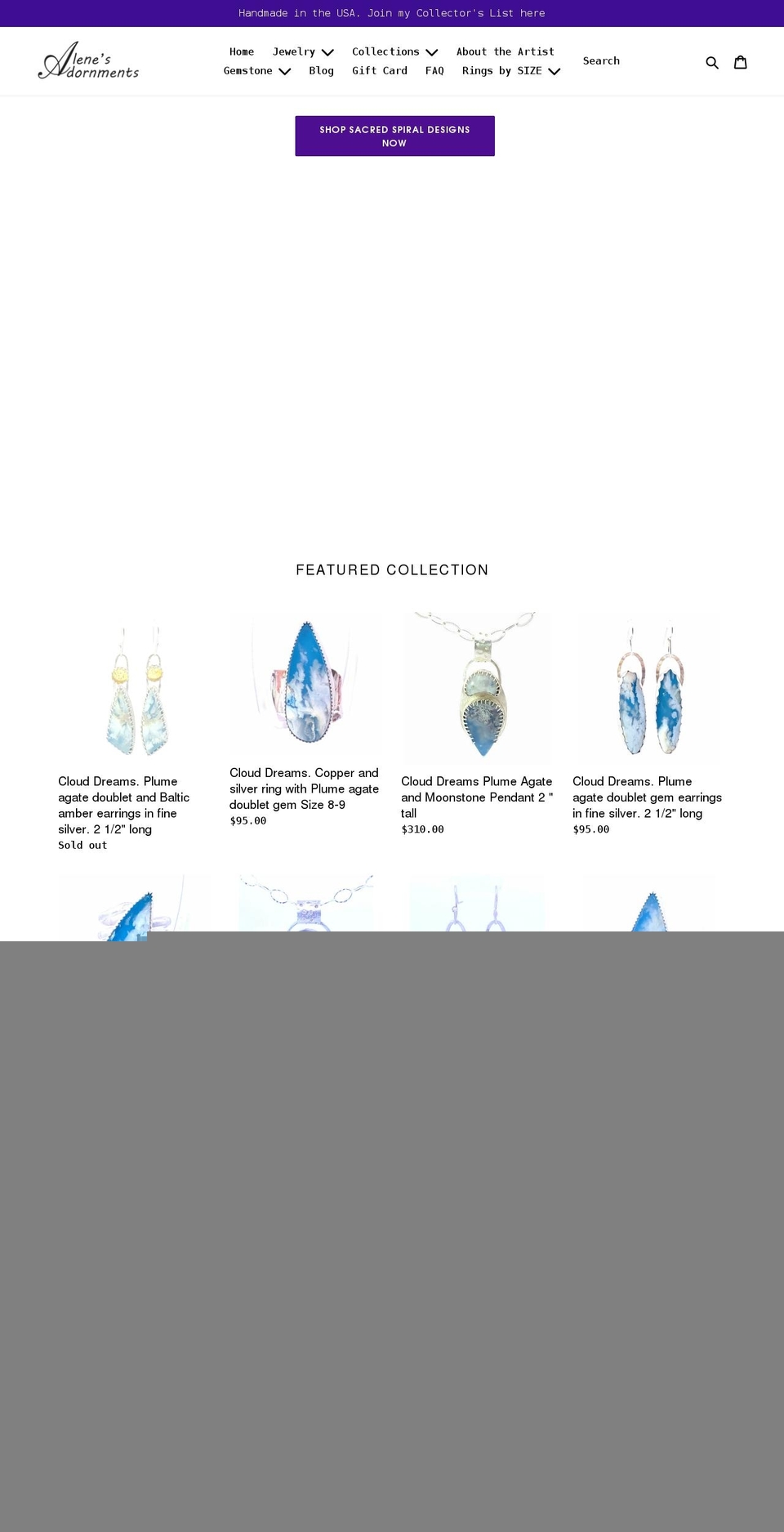 shopalenesadornments.com shopify website screenshot