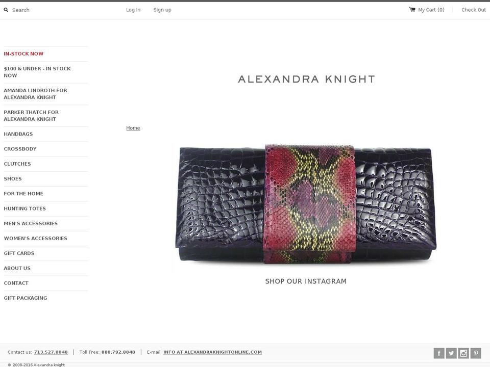 shopalexandraknight.com shopify website screenshot