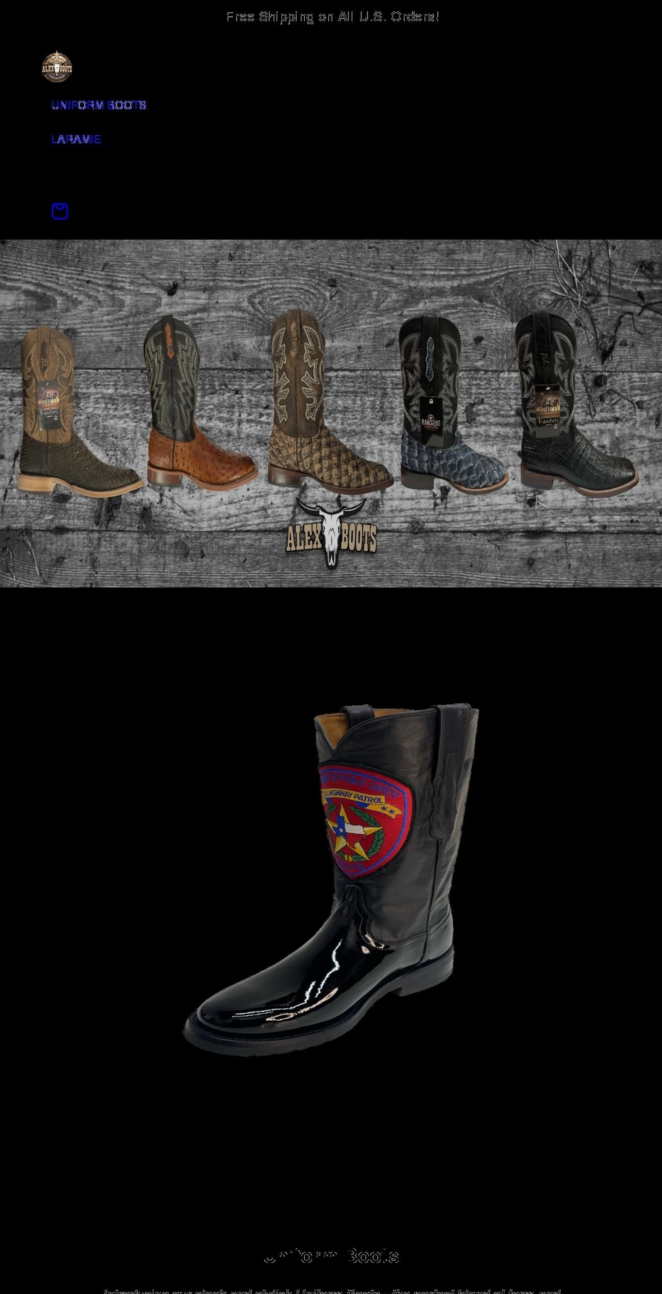 shopalexboots.com shopify website screenshot