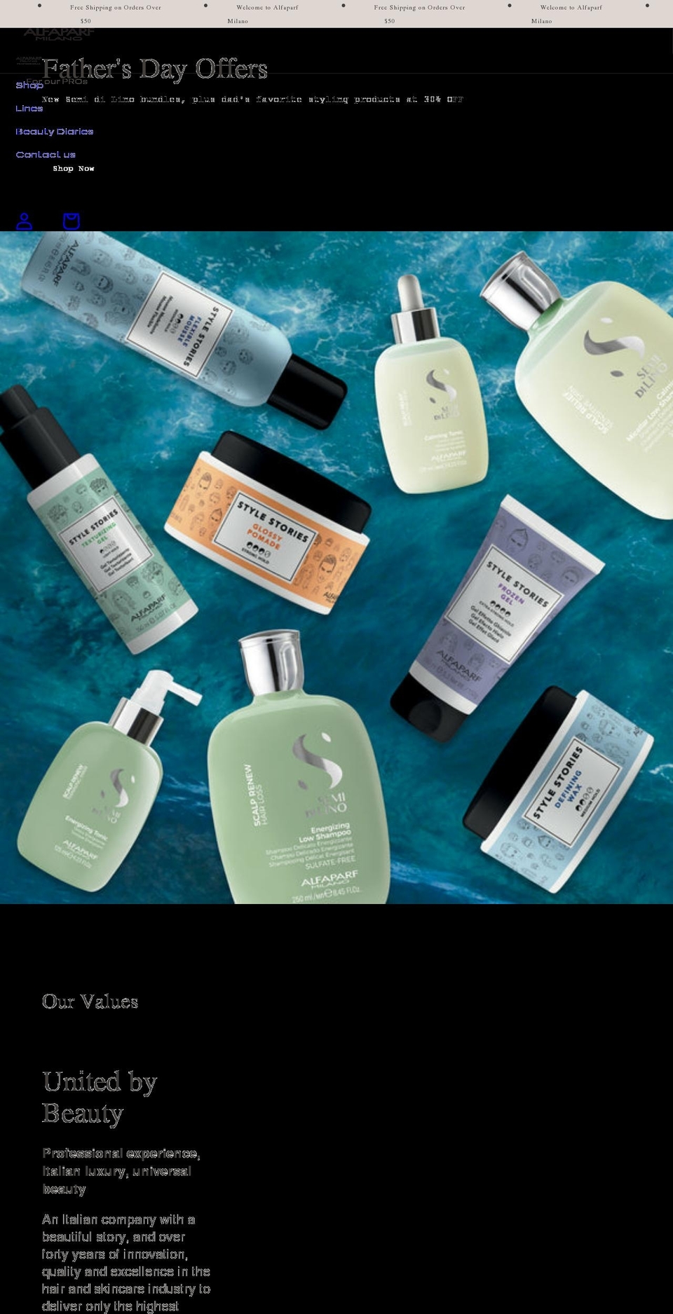 shopalfaparfusa.com shopify website screenshot