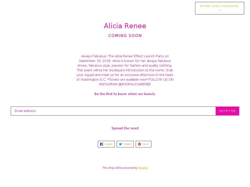 shopaliciarenee.com — Shopify storefront screenshot