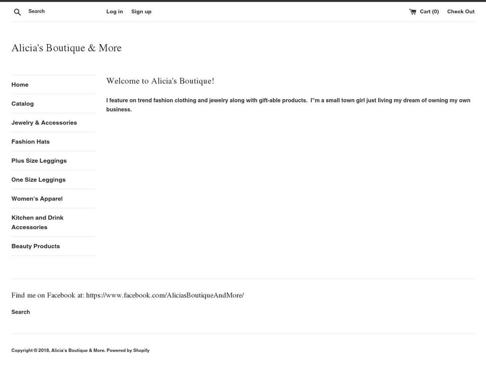 shopaliciasboutique.com — Shopify storefront screenshot