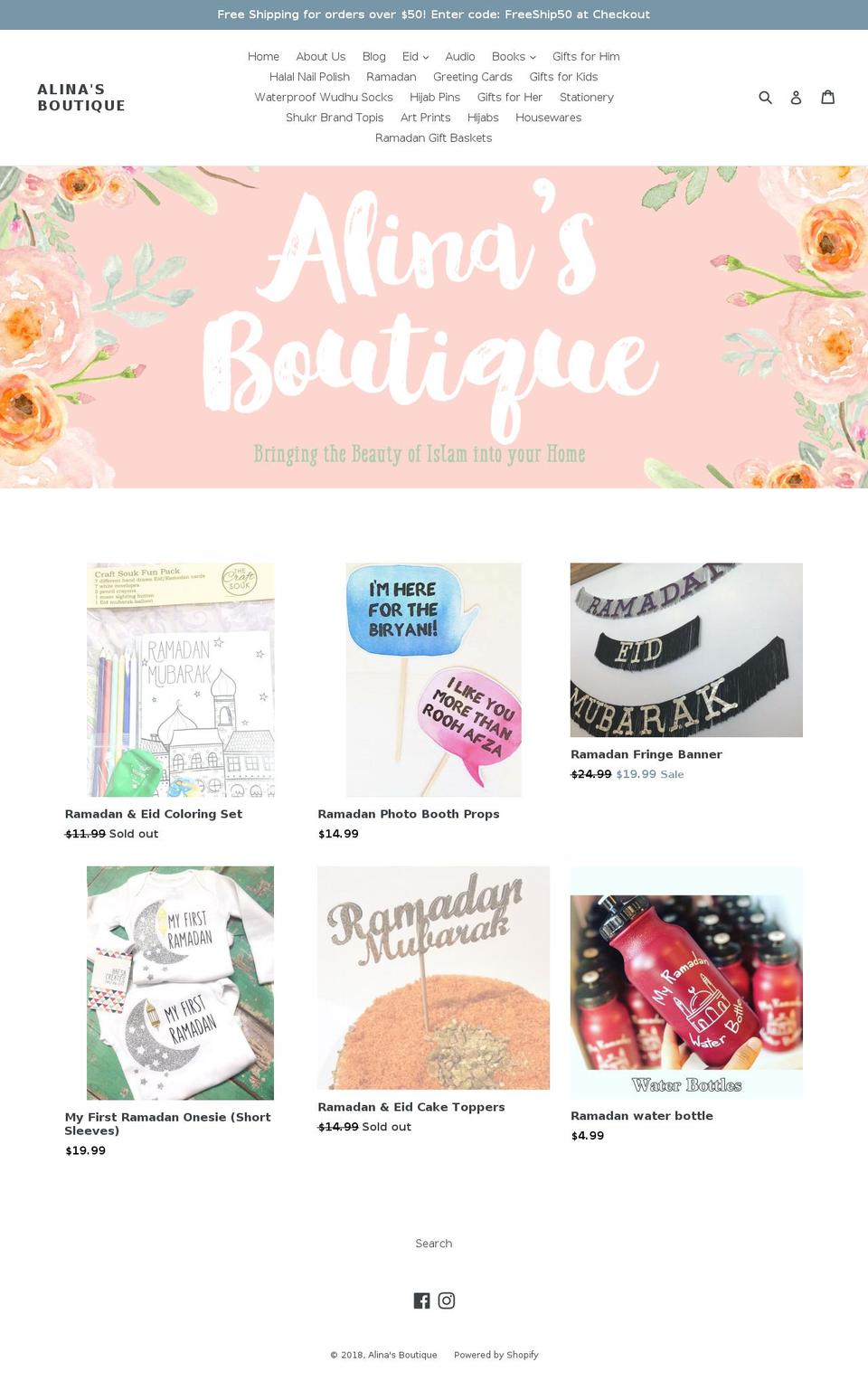 shopalinas.com — Shopify storefront screenshot