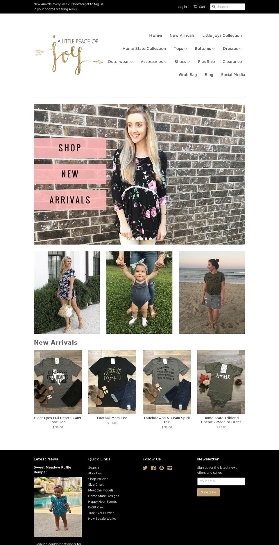 shopalittlepeaceofjoy.com shopify website screenshot