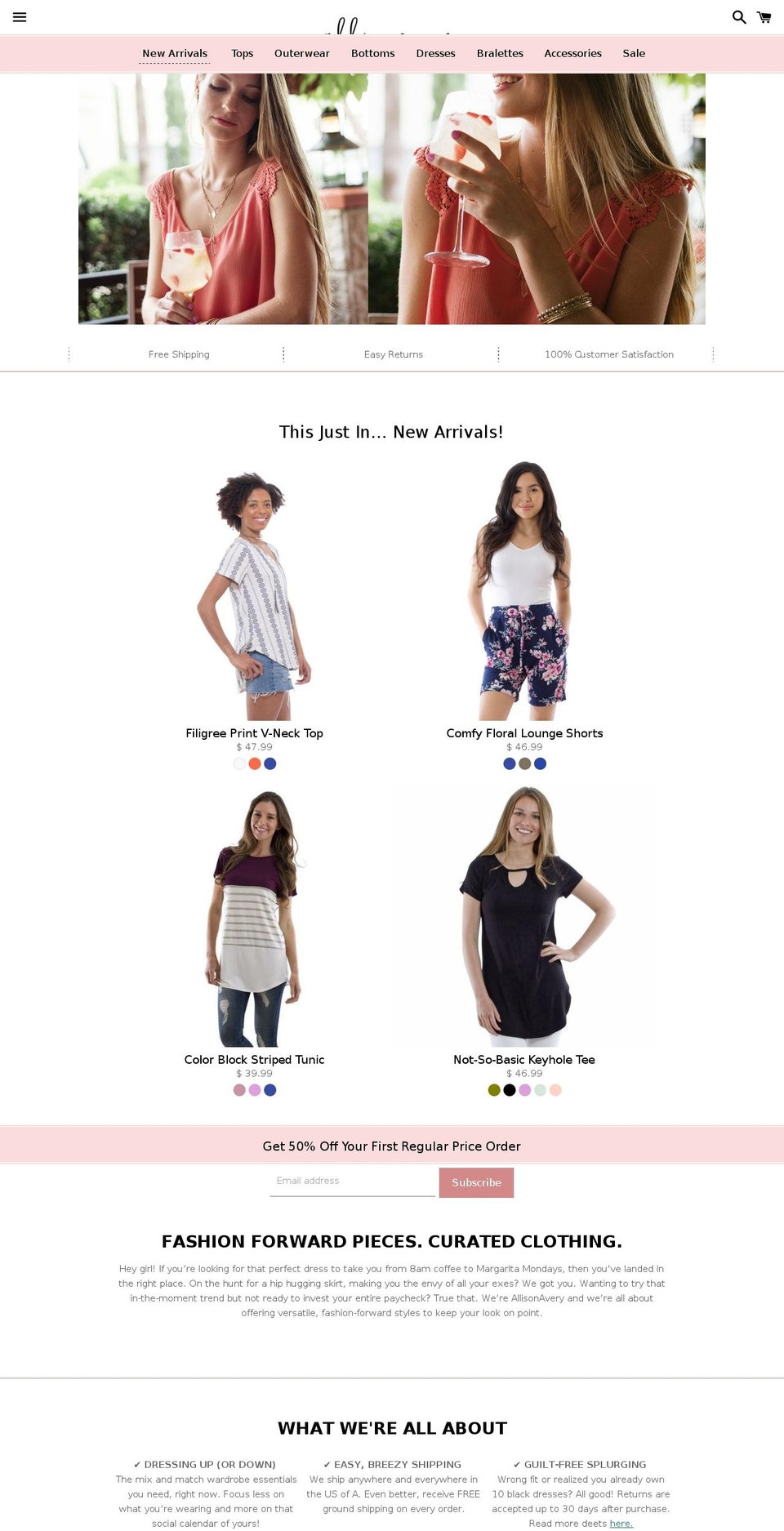 shopallisonavery.com shopify website screenshot