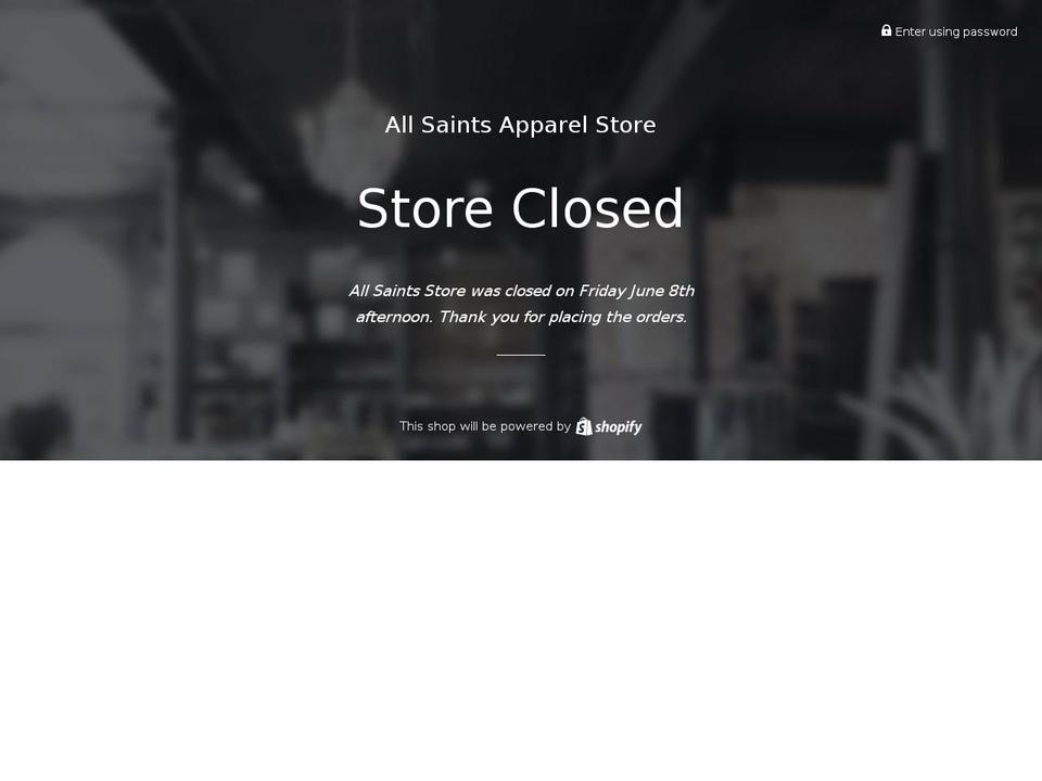 shopallsaints.com — Shopify storefront screenshot