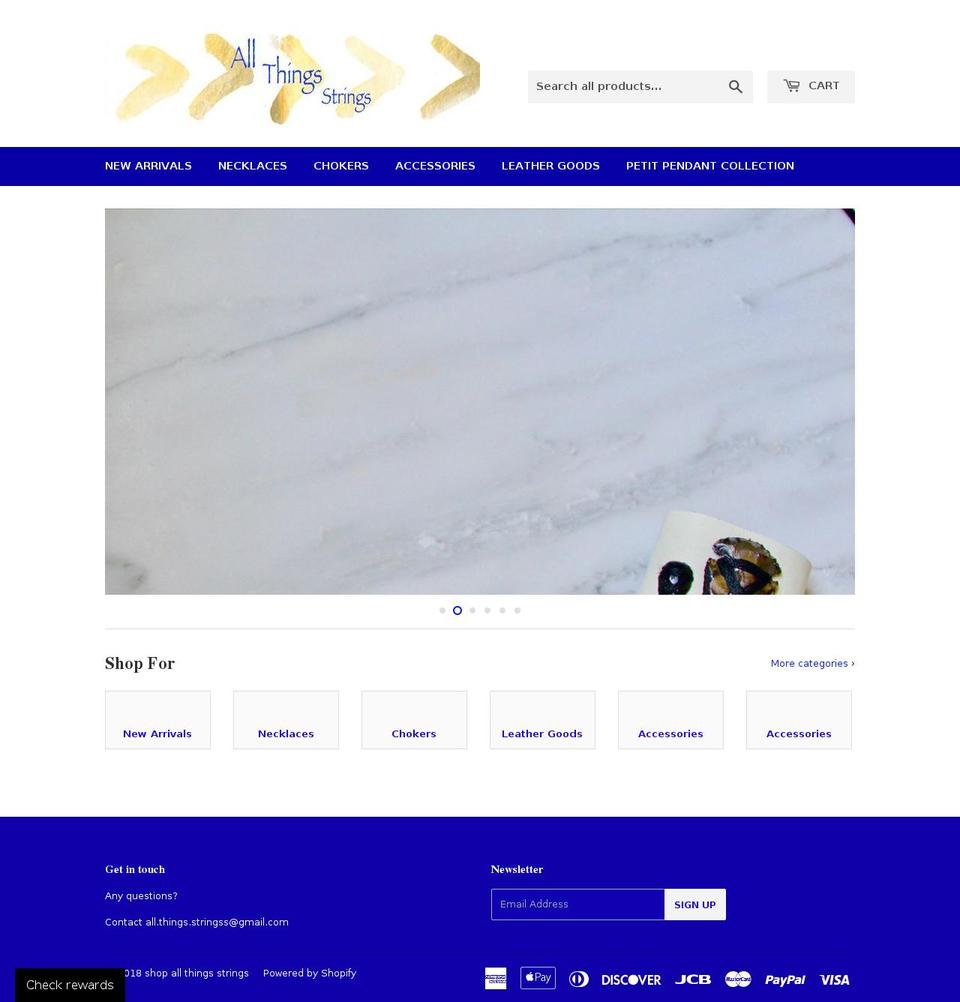 shopallthingsstrings.com — Shopify storefront screenshot