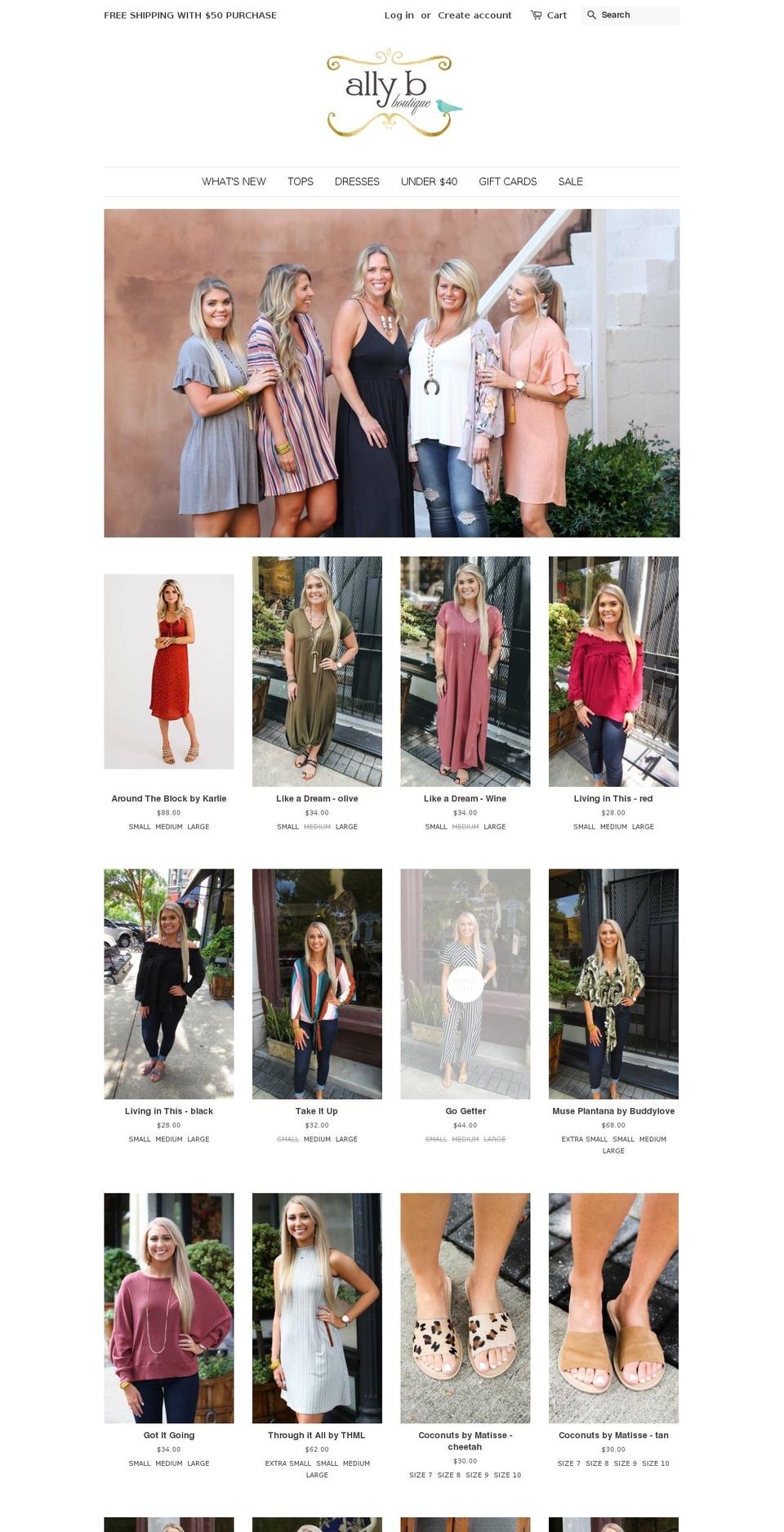 shopallyb.com — Shopify storefront screenshot