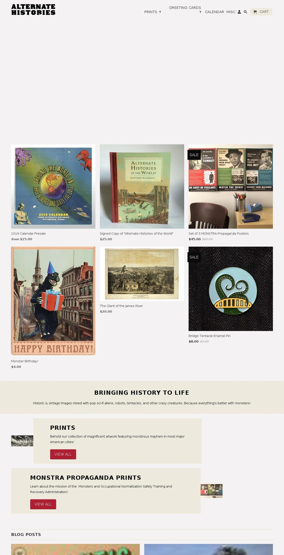 shopalternatehistories.com — Shopify storefront screenshot