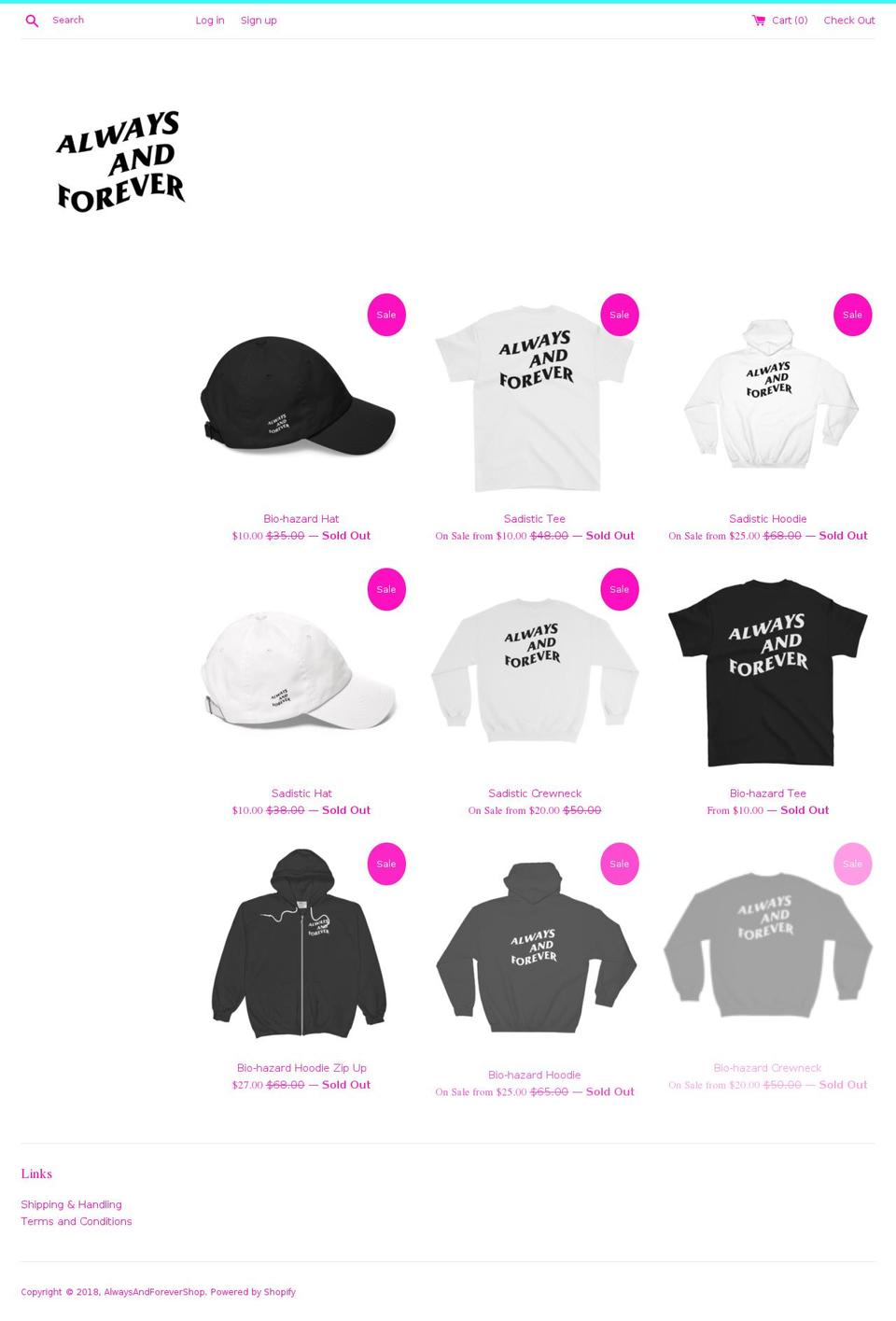 shopalwaysandforever.com — Shopify storefront screenshot