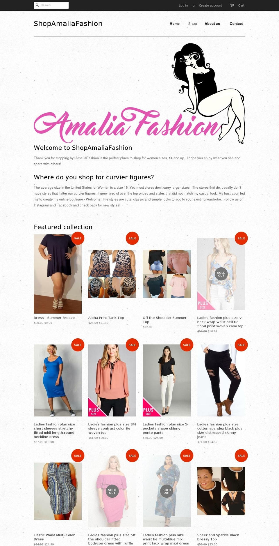 shopamaliafashion.com — Shopify storefront screenshot