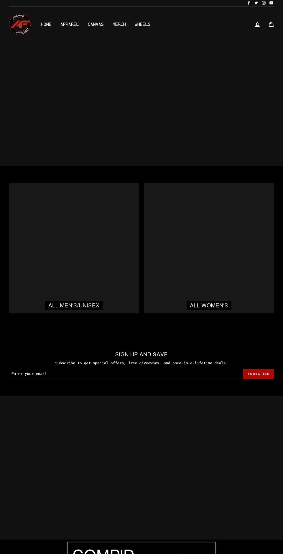 shopamaniforged.com — Shopify storefront screenshot