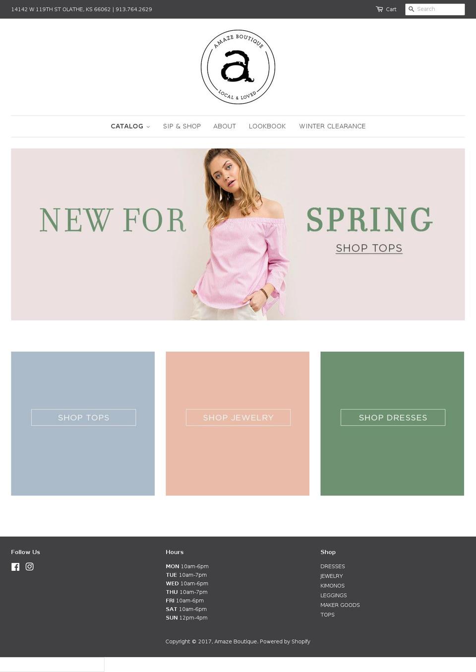 shopamazeboutique.com shopify website screenshot