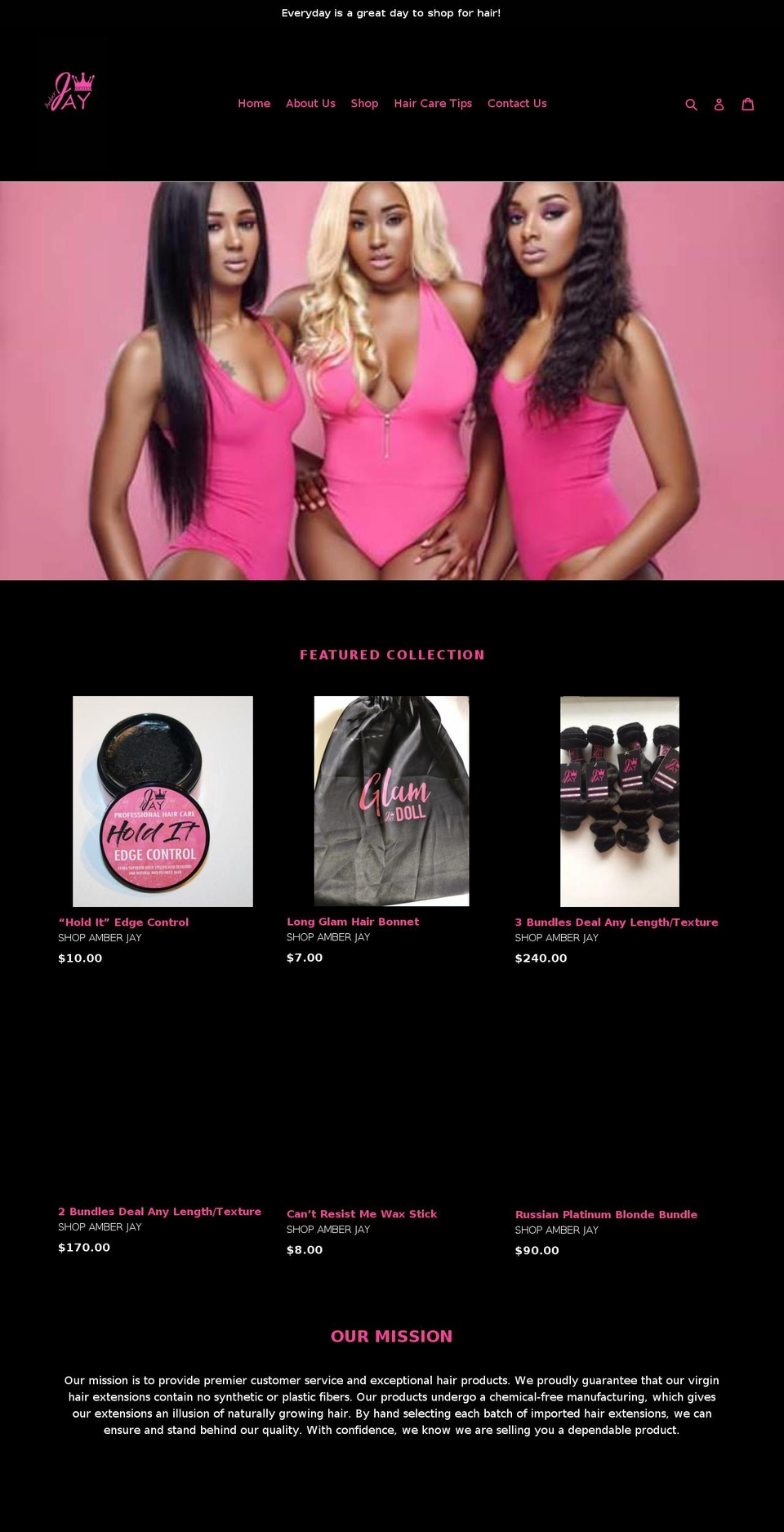 shopamberjay.com — Shopify storefront screenshot