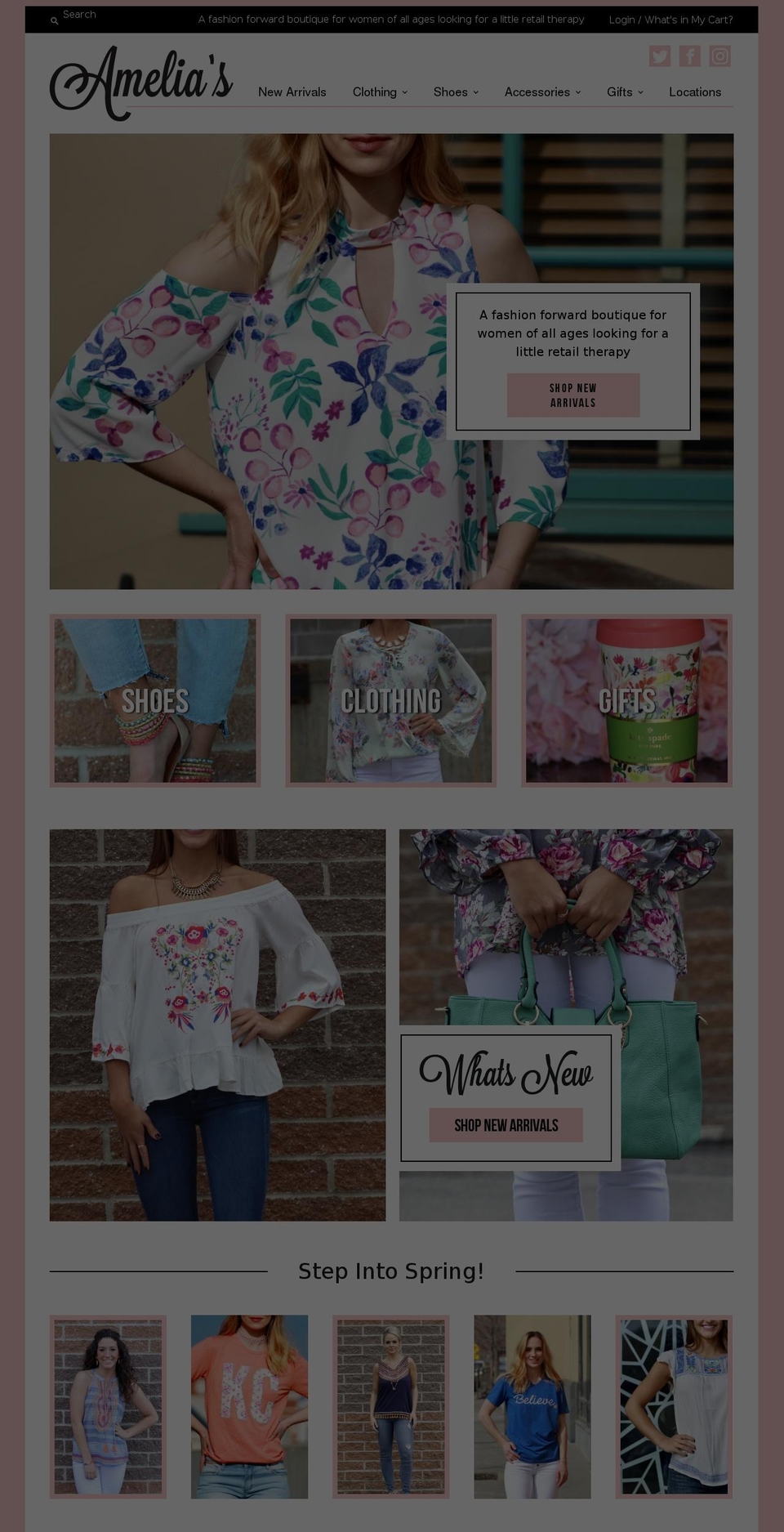 shopamelias.com shopify website screenshot