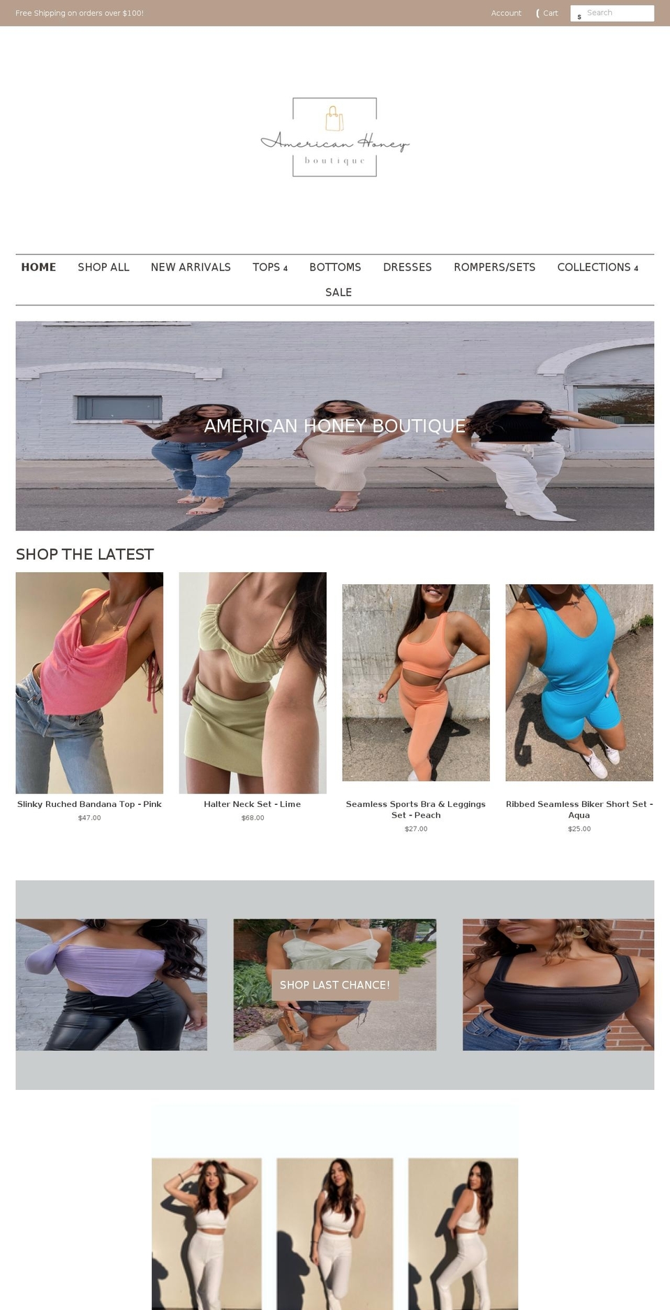 shopamericanhoneyboutique.com shopify website screenshot
