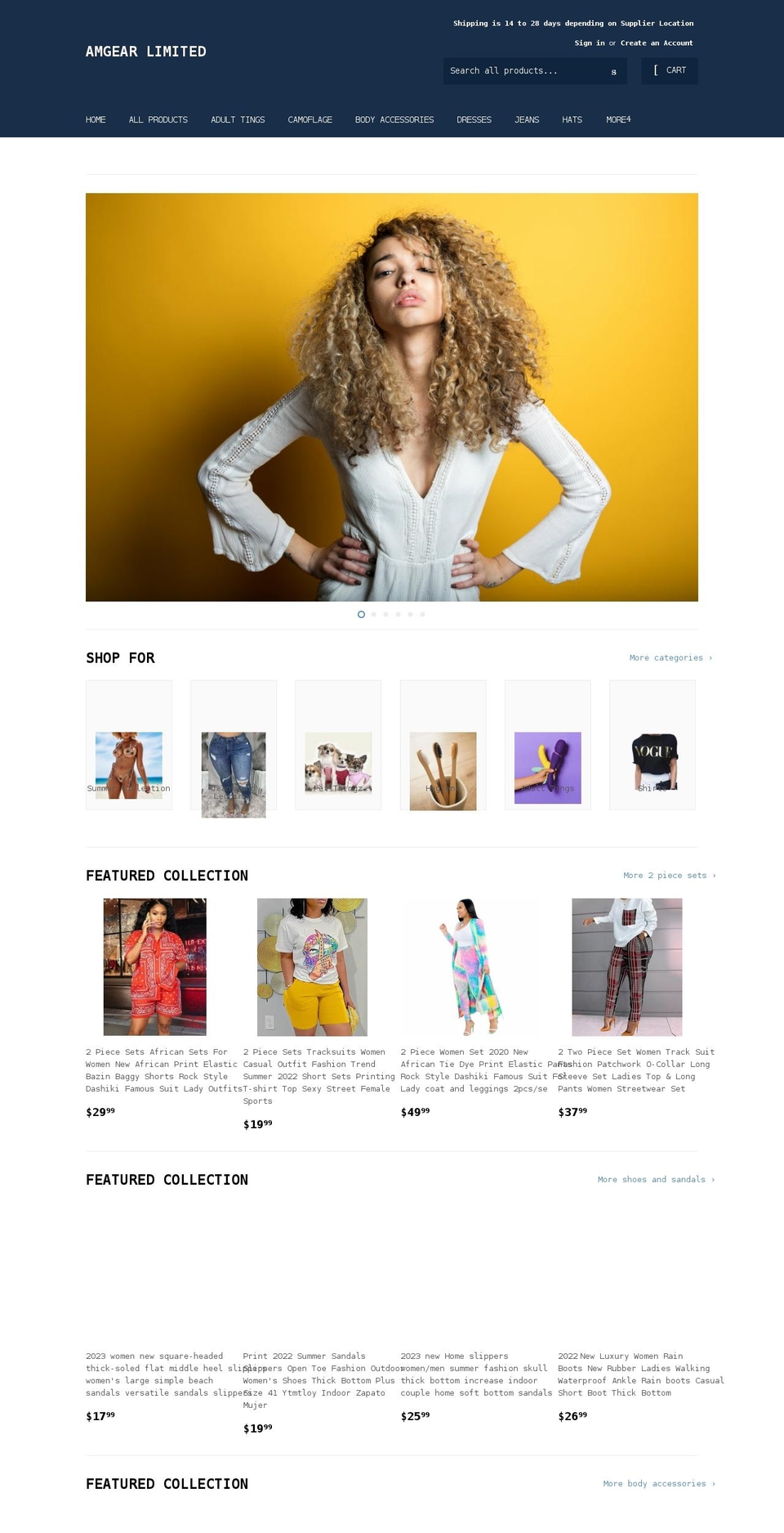 shopamgear.com shopify website screenshot