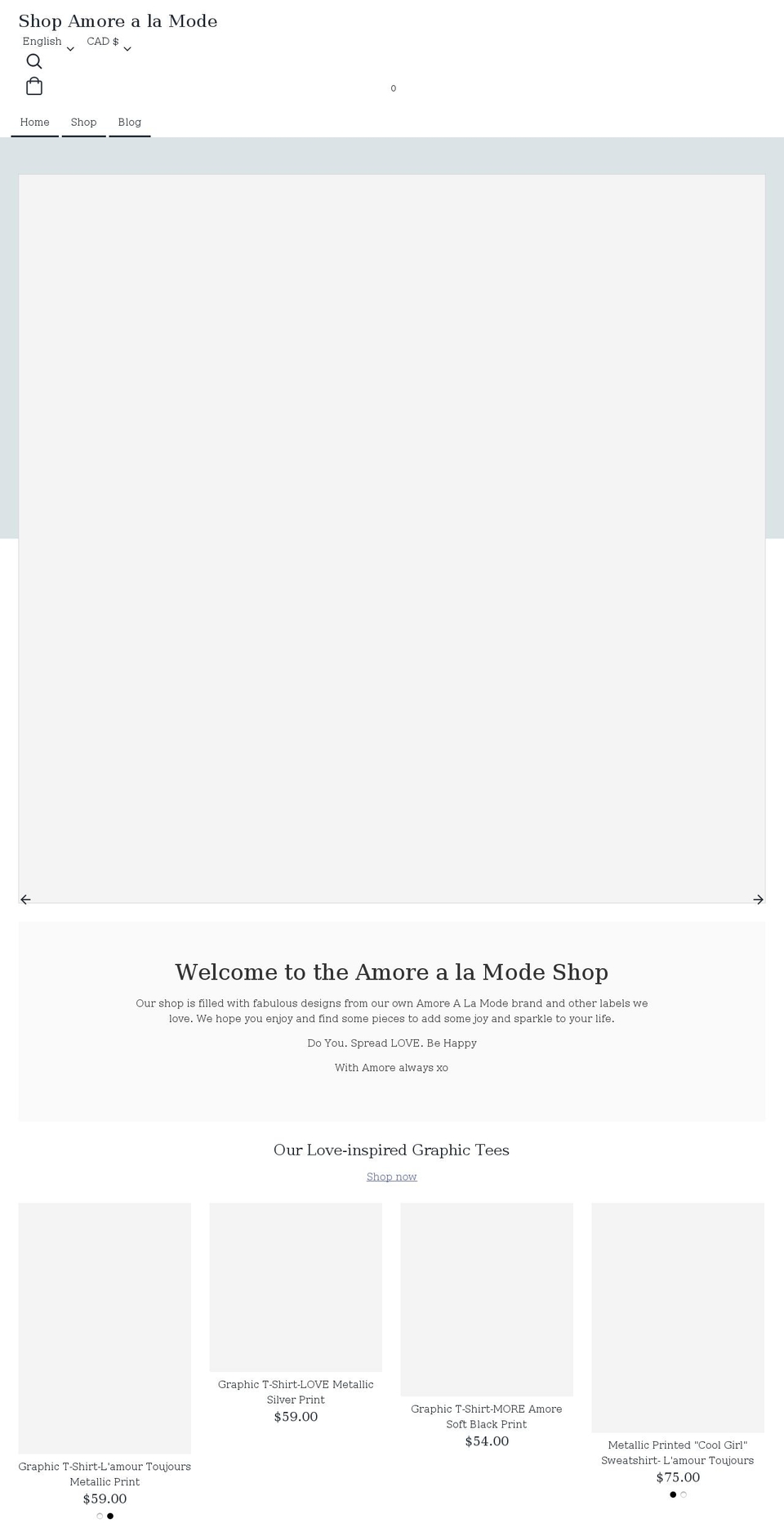 shopamorealamode.com shopify website screenshot