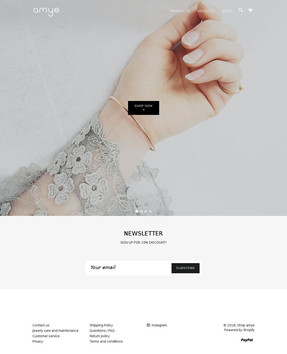 shopamye.com — Shopify storefront screenshot