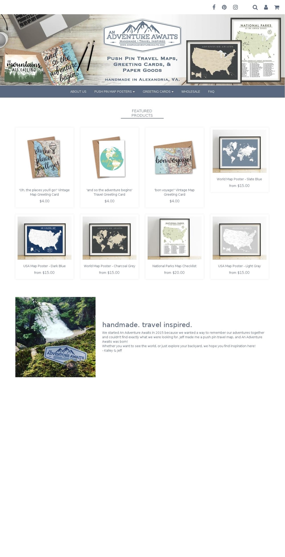 shopanadventureawaits.com shopify website screenshot