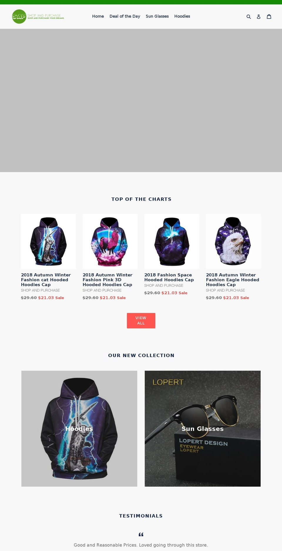 shopandpurchase.com shopify website screenshot