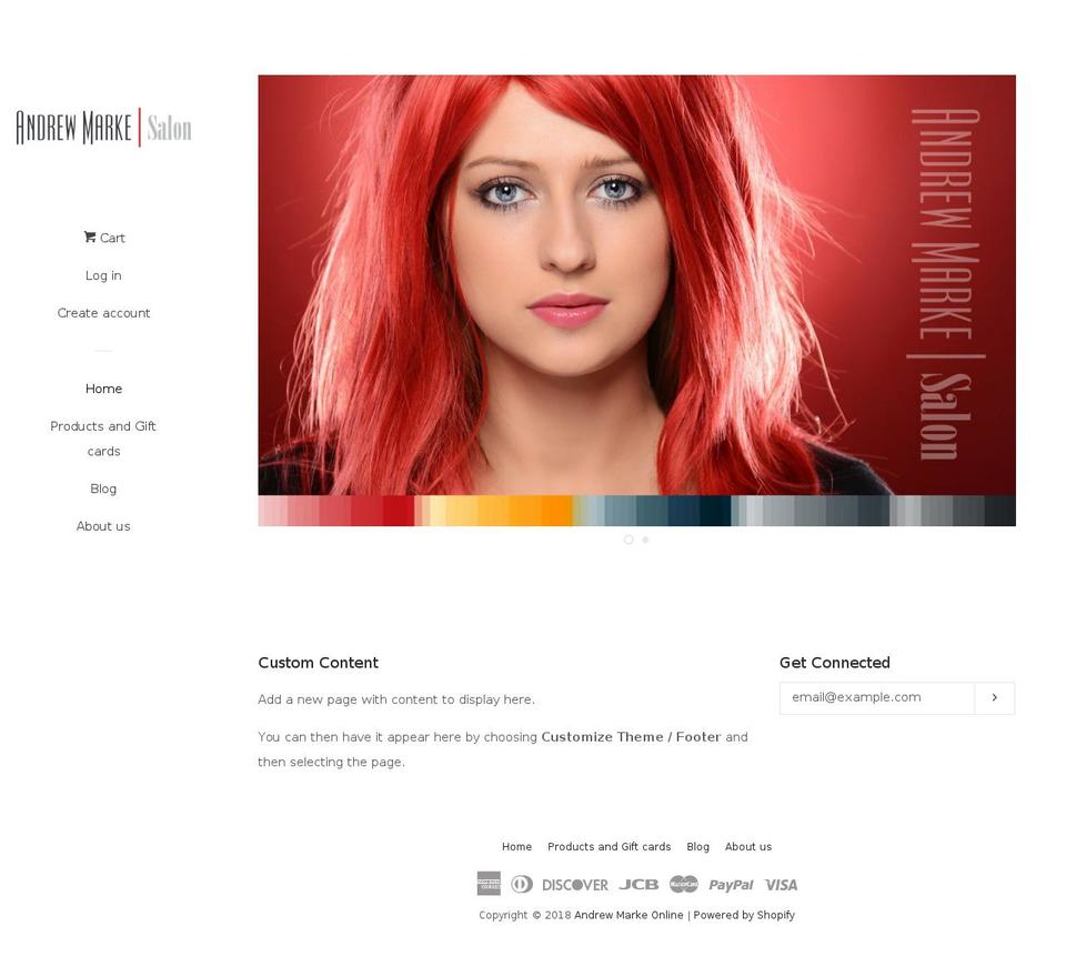 shopandrewmarkesalononline.com — Shopify storefront screenshot