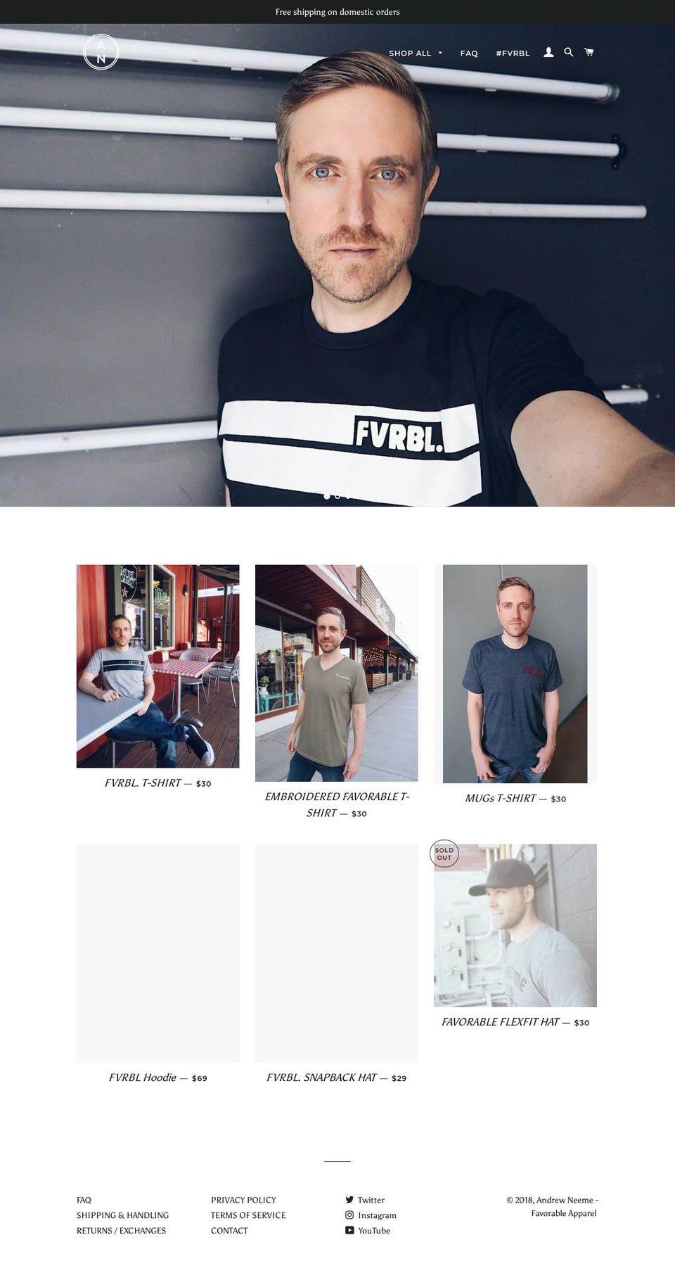 shopandrewneeme.com shopify website screenshot