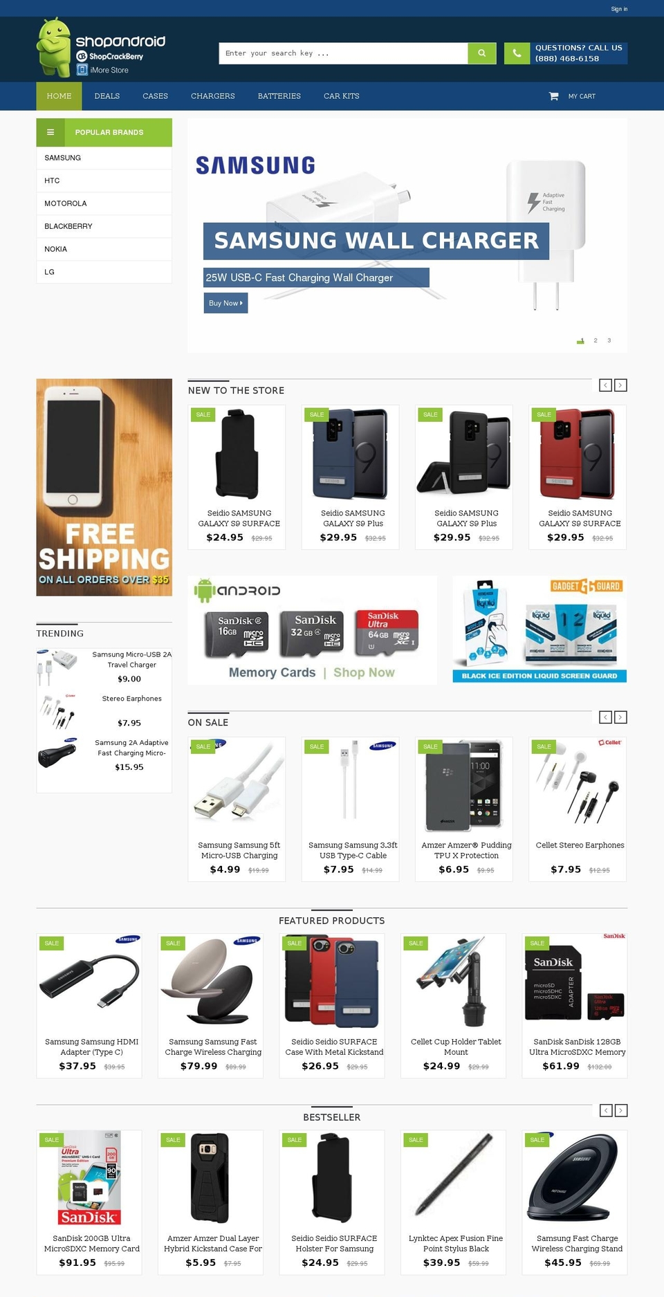 ShopAndroid 2 Shopify theme site example shopandroid.com