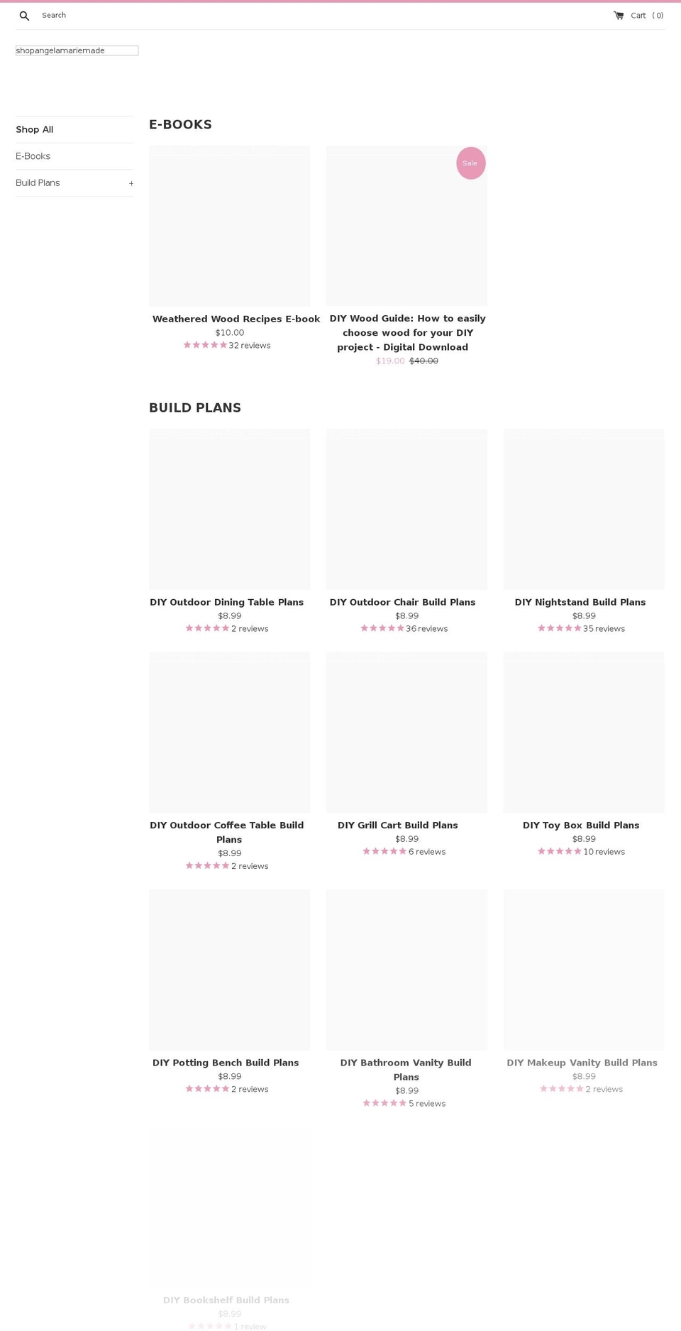 shopangelamariemade.myshopify.com shopify website screenshot