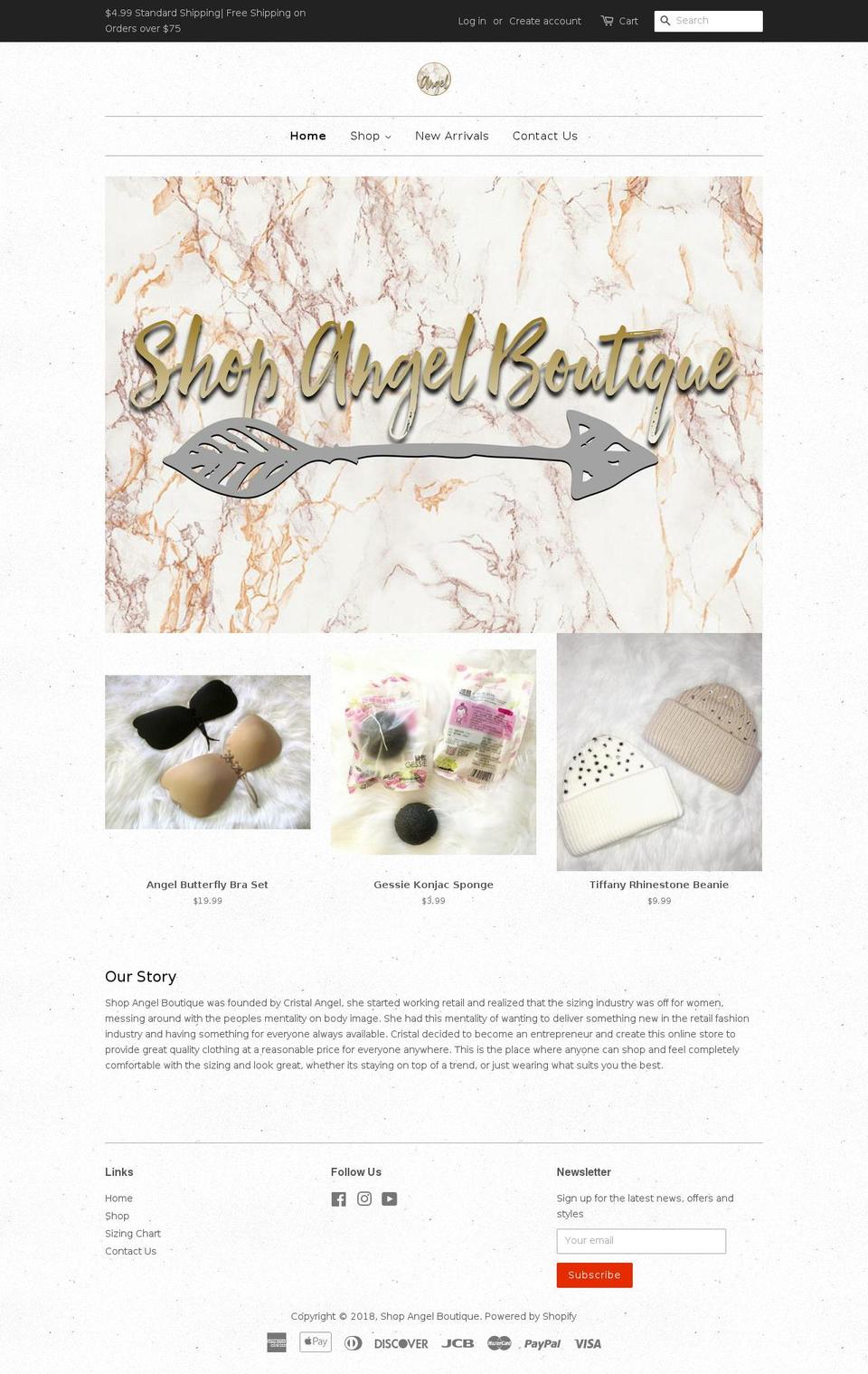 shopangelboutique.com — Shopify storefront screenshot