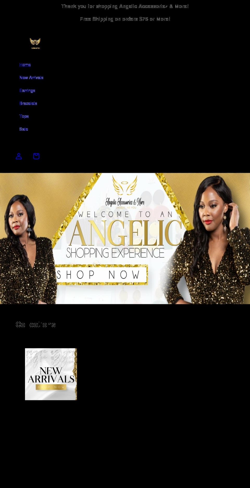 shopangelicaccessoriez.com shopify website screenshot