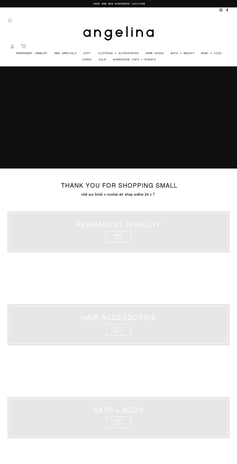 shopangelina.com shopify website screenshot
