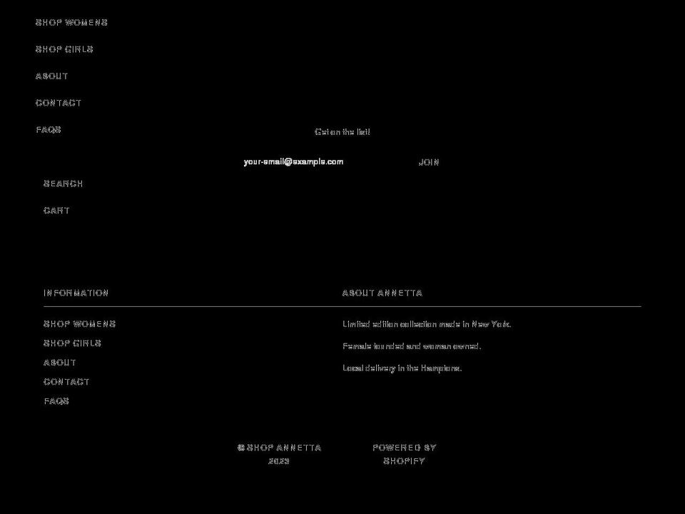 shopannetta.com shopify website screenshot
